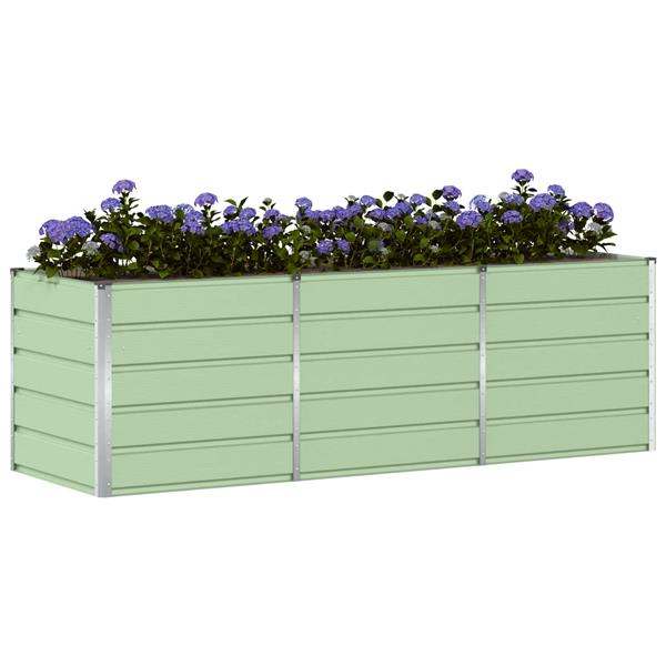 Grote foto vidaxl plantenbak groen 240 x 80 x 75 cm staal tuin en terras overige tuin en terras