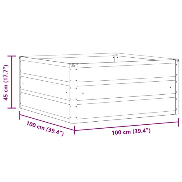 Grote foto vidaxl plantenbak pastelgroen 100 x 100 x 45 cm staal tuin en terras overige tuin en terras