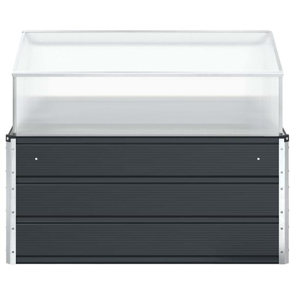 Grote foto vidaxl plantenbak antraciet 100 x 100 x 77 cm gegalvaniseerd staal tuin en terras overige tuin en terras