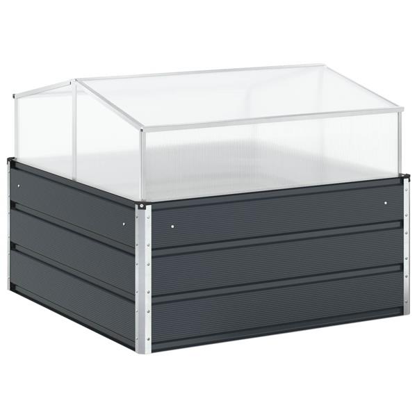 Grote foto vidaxl plantenbak antraciet 100 x 100 x 77 cm gegalvaniseerd staal tuin en terras overige tuin en terras