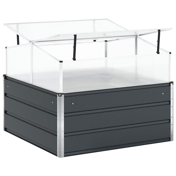 Grote foto vidaxl plantenbak antraciet 100 x 100 x 77 cm gegalvaniseerd staal tuin en terras overige tuin en terras