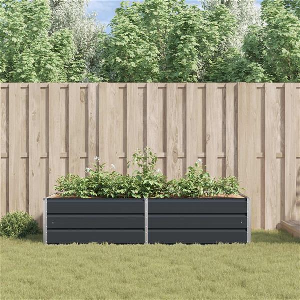 Grote foto vidaxl plantenbak antraciet 195 x 100 x 45 cm gegalvaniseerd staal tuin en terras overige tuin en terras