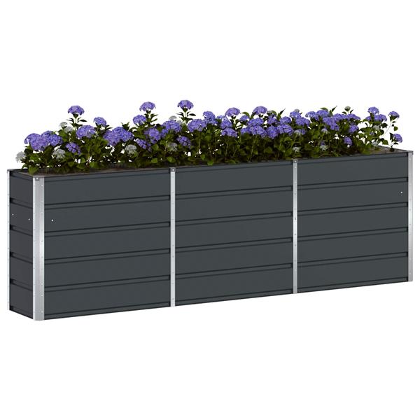 Grote foto vidaxl plantenbak antraciet 160 x 40 x 75 cm staal tuin en terras overige tuin en terras