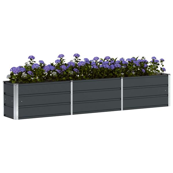 Grote foto vidaxl plantenbak antraciet 240 x 40 x 45 cm staal tuin en terras overige tuin en terras