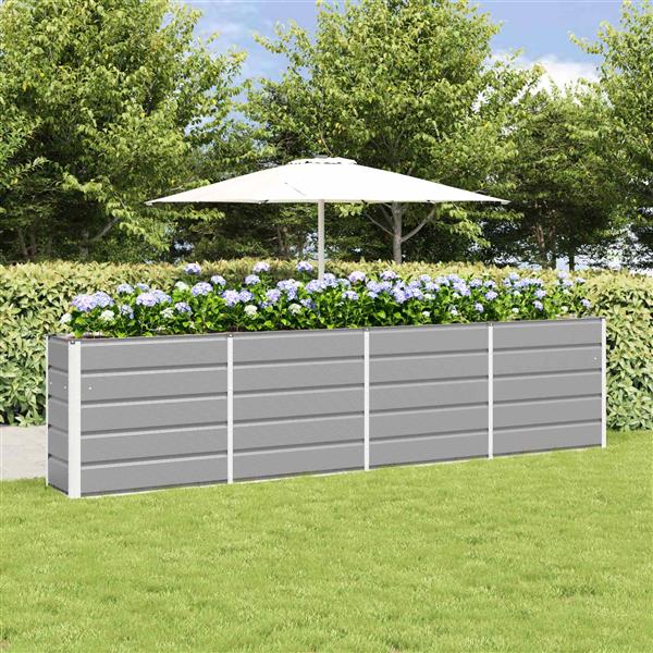 Grote foto vidaxl plantenbak lichtgrijs 160 x 40 x 75 cm staal tuin en terras overige tuin en terras