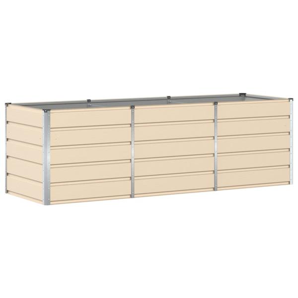 Grote foto vidaxl plantenbak ivoor 240 x 80 x 75 cm staal tuin en terras overige tuin en terras