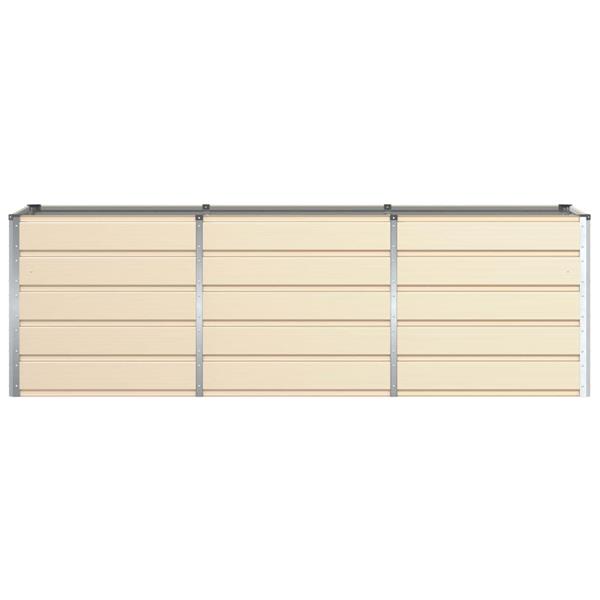 Grote foto vidaxl plantenbak ivoor 240 x 80 x 75 cm staal tuin en terras overige tuin en terras