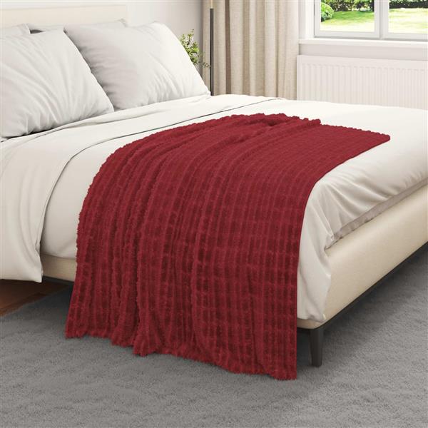 Grote foto vidaxl kleden 6 stuks bordeaux rood 150 x 130 cm fleece huis en inrichting bedden