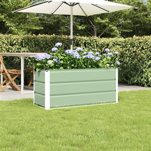 Grote foto vidaxl plantenbak groen 100 x 40 x 45 cm staal tuin en terras overige tuin en terras