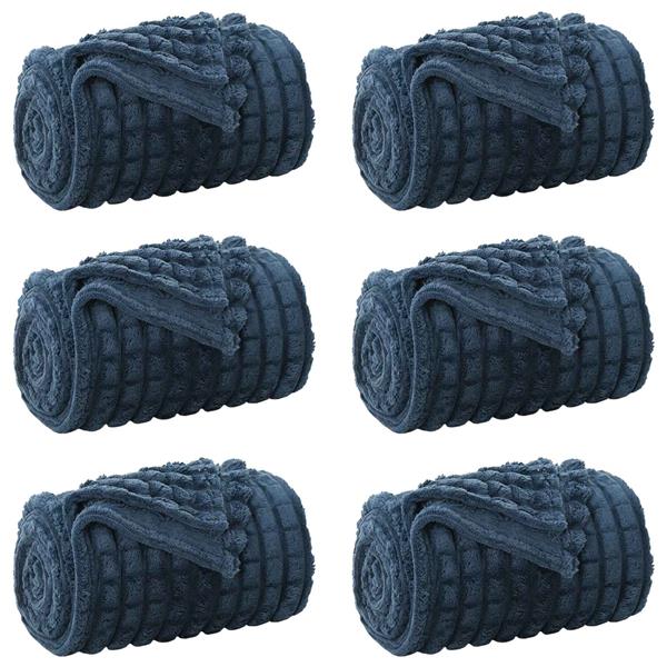 Grote foto vidaxl kleden 6 stuks marineblauw 200 x 150 cm fleece huis en inrichting bedden