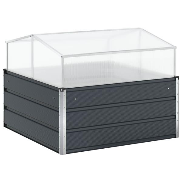 Grote foto vidaxl plantenbak antraciet 100 x 100 x 77 cm gegalvaniseerd staal tuin en terras overige tuin en terras