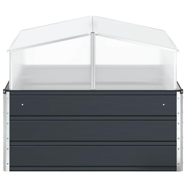 Grote foto vidaxl plantenbak antraciet 100 x 100 x 77 cm gegalvaniseerd staal tuin en terras overige tuin en terras