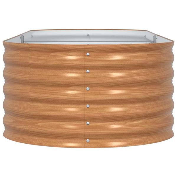 Grote foto vidaxl verhoogd bed bruin 240 x 80 x 44 cm staal tuin en terras overige tuin en terras