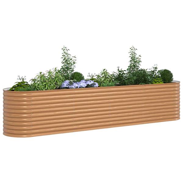 Grote foto vidaxl verhoogd bed bruin 400 x 80 x 81 cm staal tuin en terras overige tuin en terras