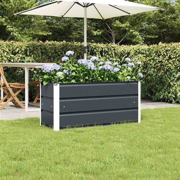 Grote foto vidaxl plantenbak antraciet 100 x 40 x 45 cm staal tuin en terras overige tuin en terras