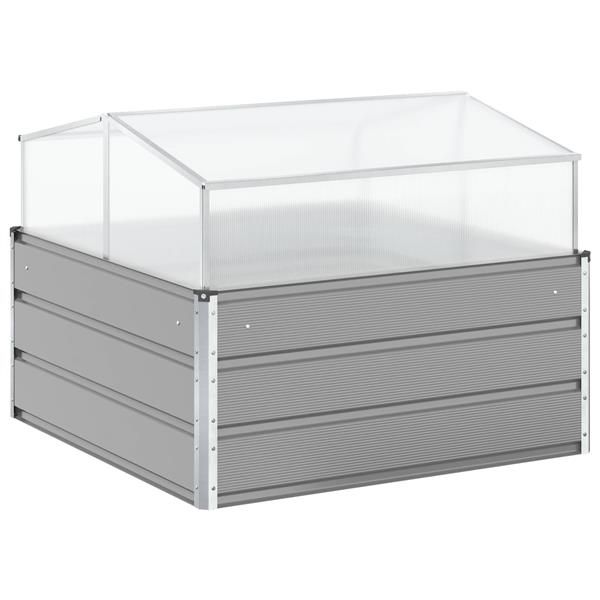 Grote foto vidaxl plantenbak lichtgrijs 100 x 100 x 77 cm gegalvaniseerd staal tuin en terras overige tuin en terras