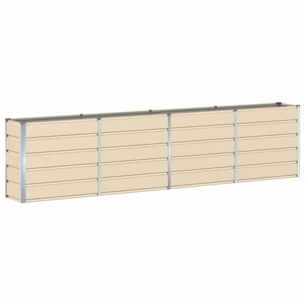 Grote foto vidaxl plantenbak ivoor 160 x 40 x 75 cm staal tuin en terras overige tuin en terras