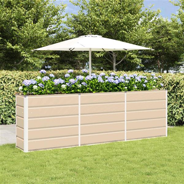 Grote foto vidaxl plantenbak ivoor 160 x 40 x 75 cm staal tuin en terras overige tuin en terras