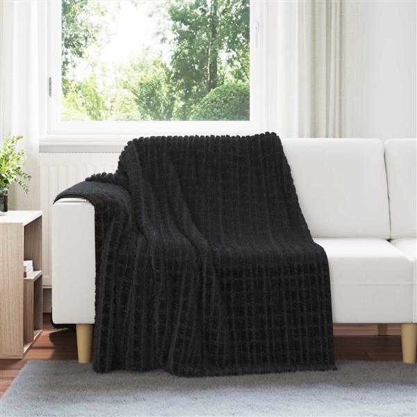 Grote foto vidaxl kleden 6 stuks zwart 200 x 150 cm fleece huis en inrichting bedden