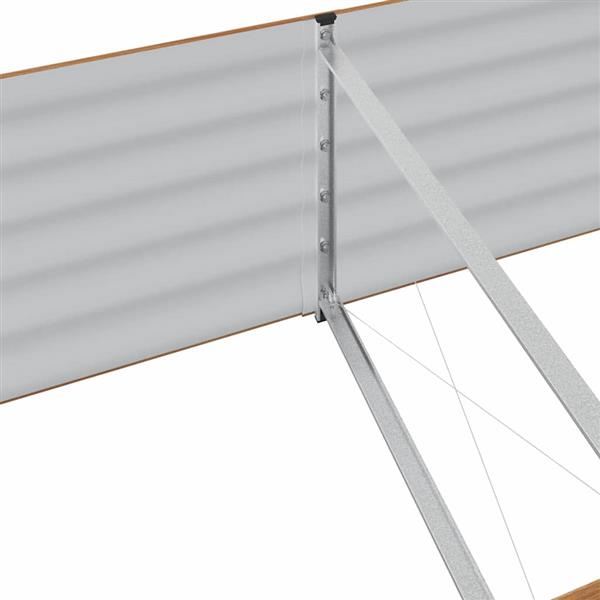 Grote foto vidaxl verhoogd bed bruin 400 x 80 x 44 cm staal tuin en terras overige tuin en terras