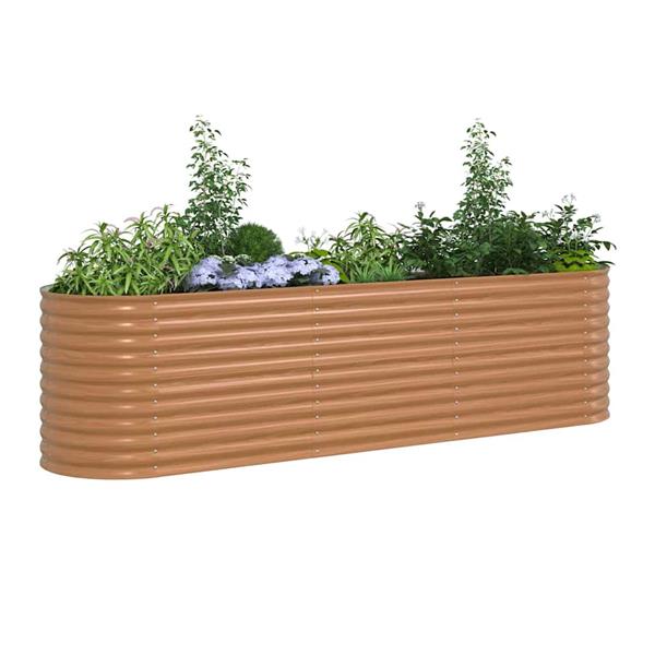Grote foto vidaxl verhoogd bed bruin 320 x 80 x 81 cm staal tuin en terras overige tuin en terras