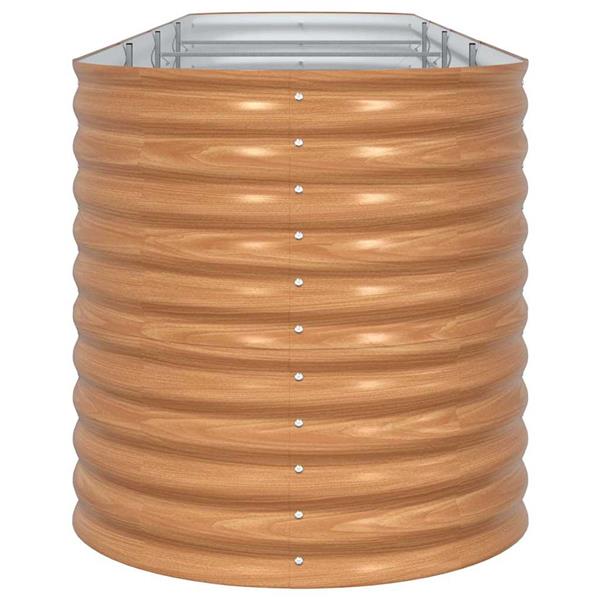 Grote foto vidaxl verhoogd bed bruin 400 x 80 x 81 cm staal tuin en terras overige tuin en terras