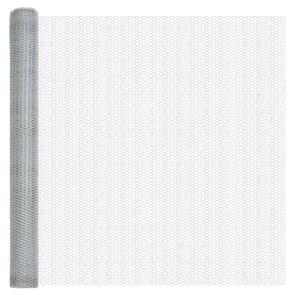 Grote foto vidaxl hexagon hek zilver 1 6 x 100 m gegalvaniseerd staal tuin en terras hekken en schuttingen