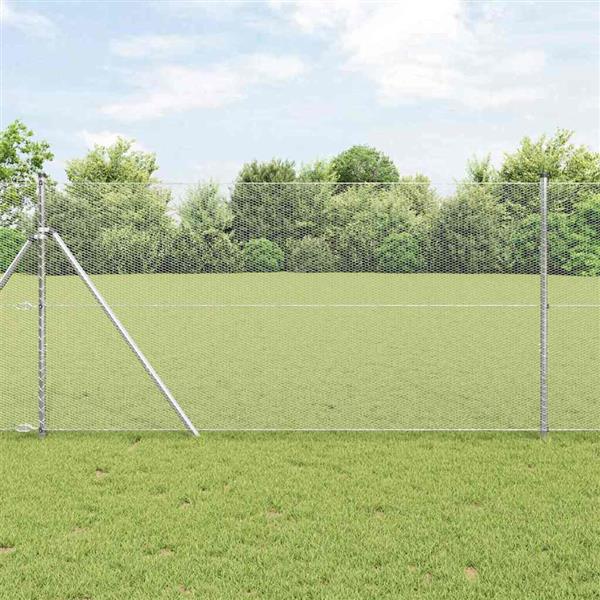 Grote foto vidaxl hexagon hek zilver 1 4 x 100 m gegalvaniseerd staal tuin en terras hekken en schuttingen