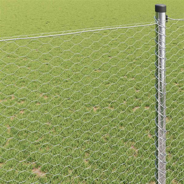 Grote foto vidaxl hexagon hek zilver 1 4 x 100 m gegalvaniseerd staal tuin en terras hekken en schuttingen