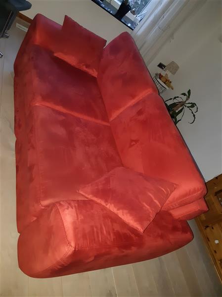 Grote foto rode 2 5 zits bank met bijpassend kussentjes huis en inrichting bankstellen