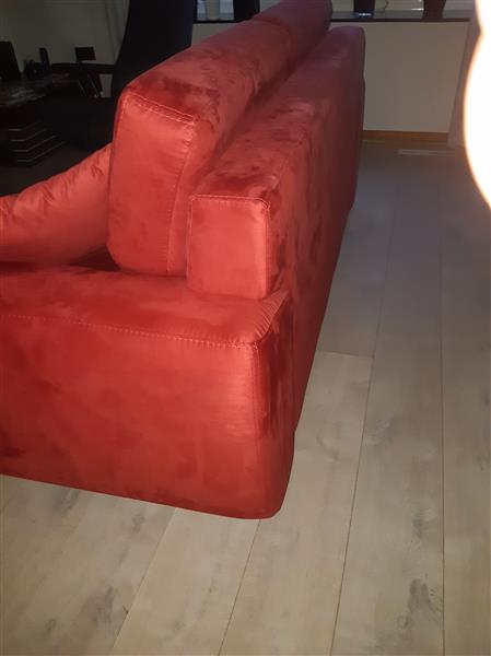 Grote foto rode 2 5 zits bank met bijpassend kussentjes huis en inrichting bankstellen