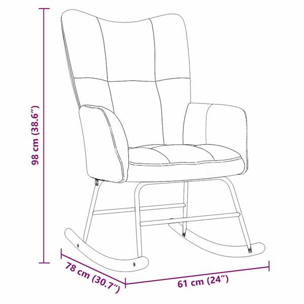 Grote foto vidaxl schommelstoel donkergrijs 78 x 61 x 98 cm fluweel huis en inrichting stoelen