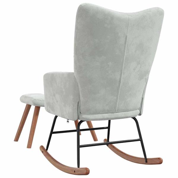 Grote foto vidaxl schommelstoel met voetensteun lichtgrijs 78 x 61 x 98 cm huis en inrichting stoelen