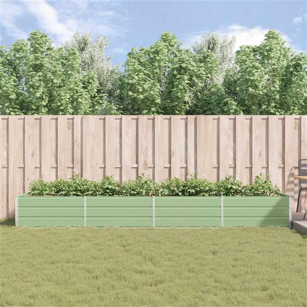 Grote foto vidaxl plantenbak pastelgroen 195 x 100 x 45 cm gegalvaniseerd staal tuin en terras overige tuin en terras