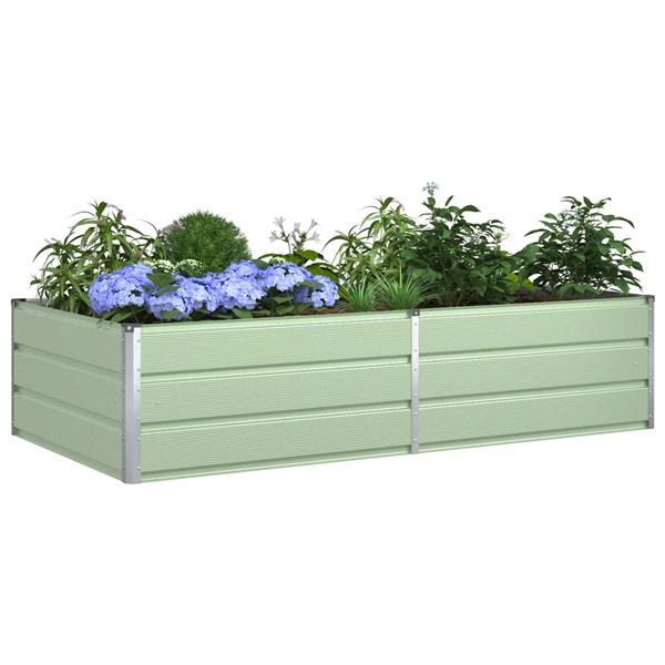 Grote foto vidaxl plantenbak pastelgroen 195 x 100 x 45 cm gegalvaniseerd staal tuin en terras overige tuin en terras