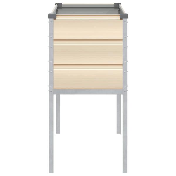 Grote foto vidaxl plantenbak ivoor 100 x 45 x 90 cm gegalvaniseerd staal tuin en terras overige tuin en terras