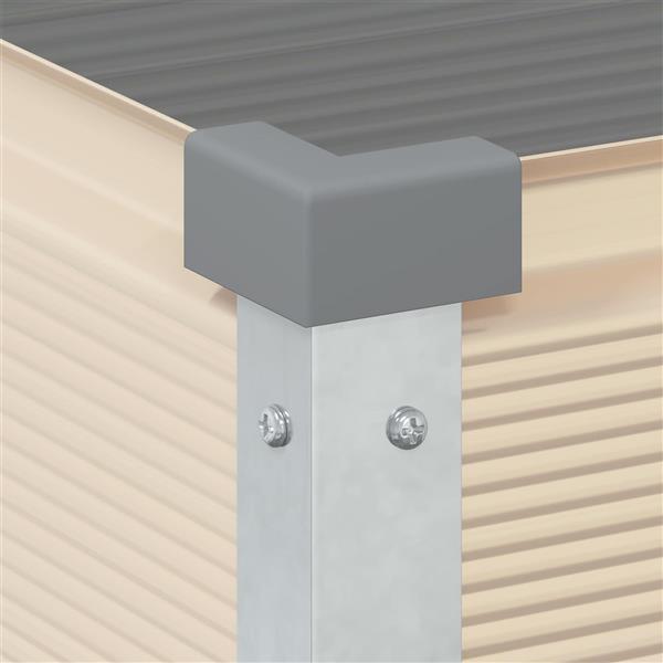 Grote foto vidaxl plantenbak ivoor 100 x 45 x 90 cm gegalvaniseerd staal tuin en terras overige tuin en terras