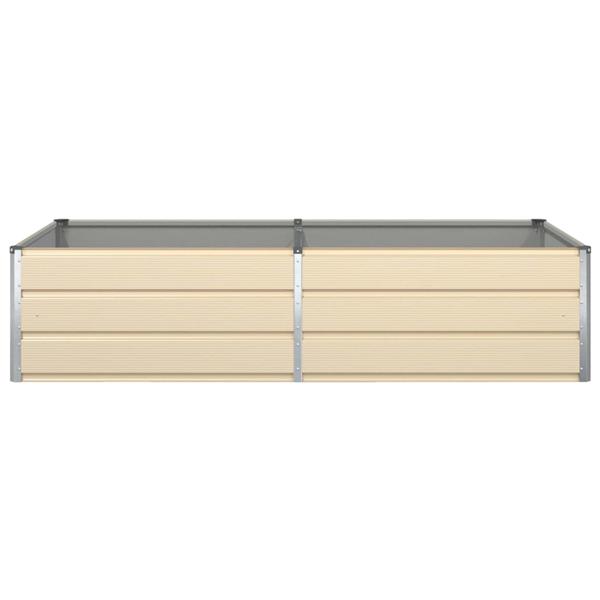 Grote foto vidaxl plantenbak ivoor 195 x 100 x 45 cm gegalvaniseerd staal tuin en terras overige tuin en terras