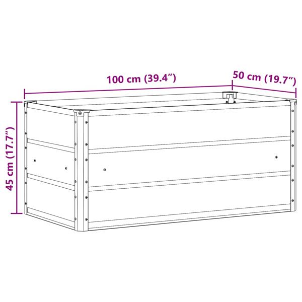Grote foto vidaxl plantenbak ivoor 100 x 50 x 45 cm gegalvaniseerd staal tuin en terras overige tuin en terras