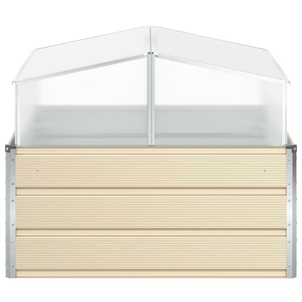 Grote foto vidaxl plantenbak ivoor 100 x 100 x 77 cm gegalvaniseerd staal tuin en terras overige tuin en terras