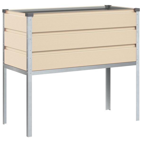 Grote foto vidaxl plantenbak ivoor 100 x 45 x 90 cm gegalvaniseerd staal tuin en terras overige tuin en terras