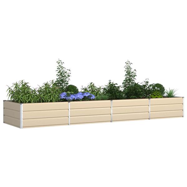 Grote foto vidaxl plantenbak ivoor 195 x 100 x 45 cm gegalvaniseerd staal tuin en terras overige tuin en terras