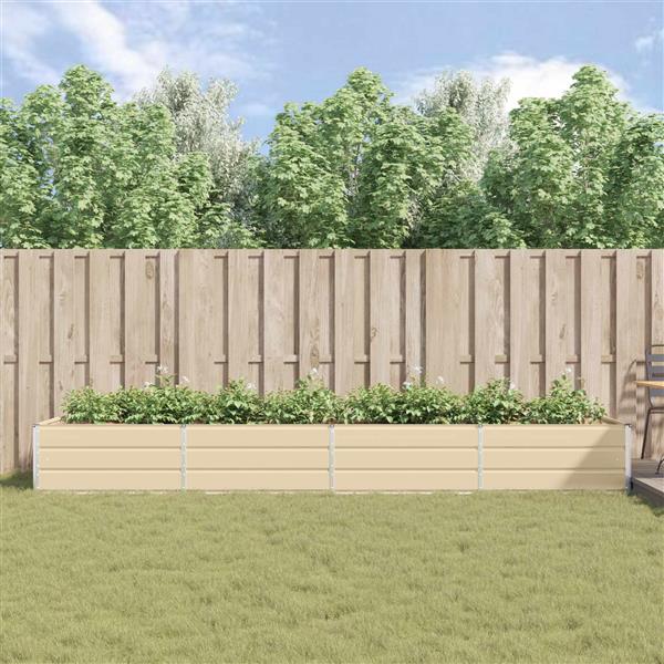 Grote foto vidaxl plantenbak ivoor 195 x 100 x 45 cm gegalvaniseerd staal tuin en terras overige tuin en terras