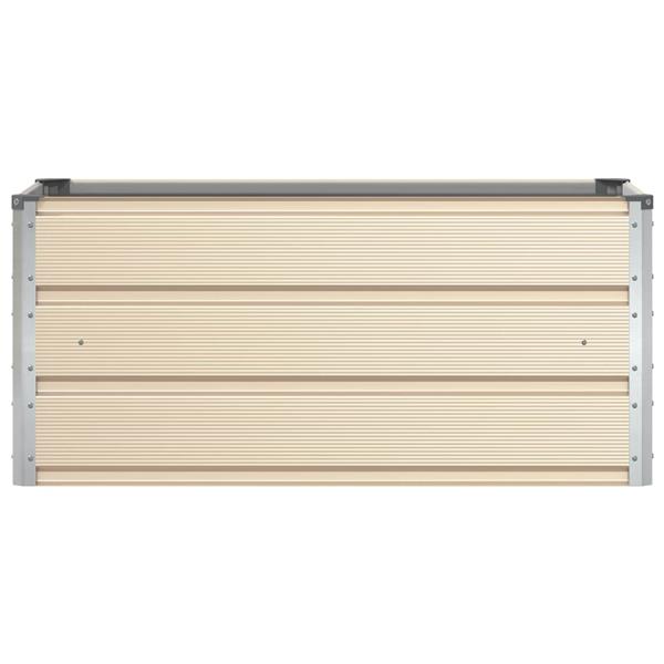 Grote foto vidaxl plantenbak ivoor 100 x 50 x 45 cm gegalvaniseerd staal tuin en terras overige tuin en terras