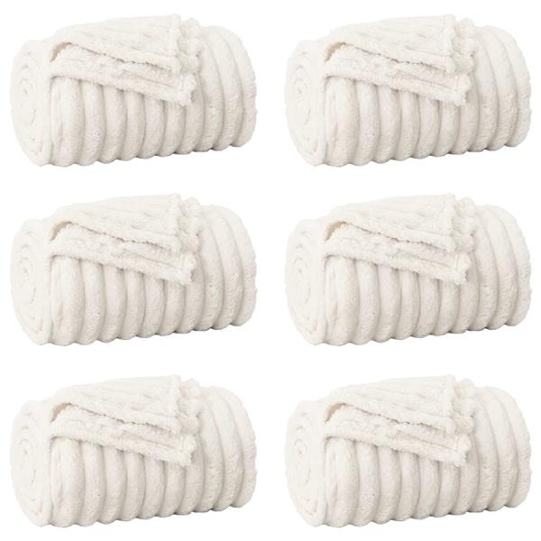 Grote foto vidaxl kleden 6 stuks cr me 150 x 130 cm fleece huis en inrichting bedden