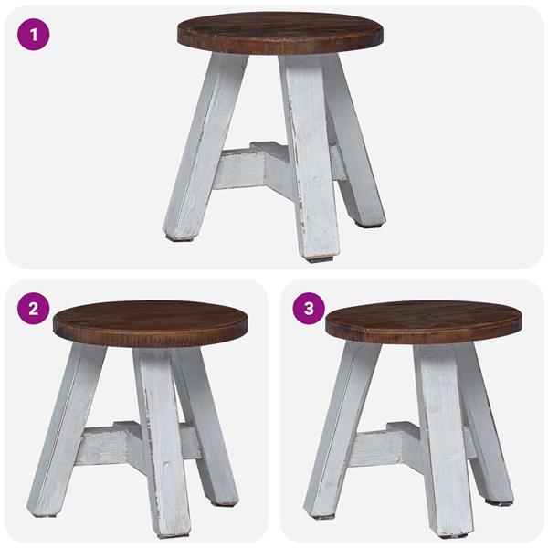 Grote foto vidaxl kruk naturel 22 x 22 x 24 cm mahoniehout huis en inrichting stoelen