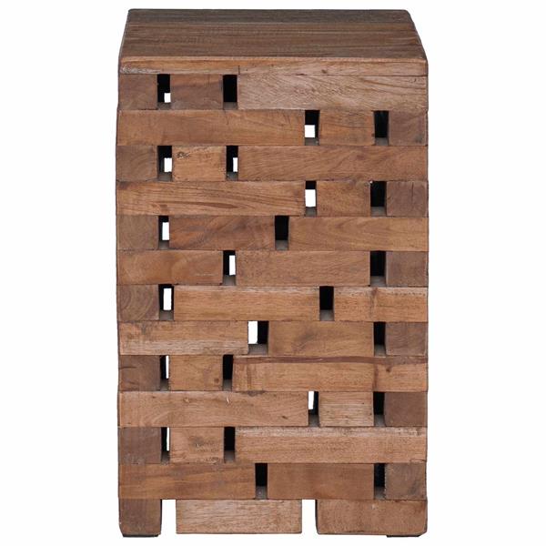 Grote foto vidaxl kruk naturel 29 x 29 x 48 cm massief gerecycled hout huis en inrichting stoelen