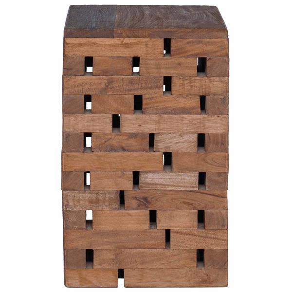 Grote foto vidaxl kruk naturel 29 x 29 x 48 cm massief gerecycled hout huis en inrichting stoelen