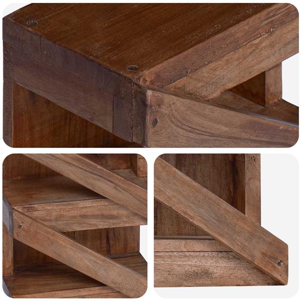 Grote foto vidaxl rek bruin 24 x 14 x 80 cm massief mahoniehout huis en inrichting woningdecoratie