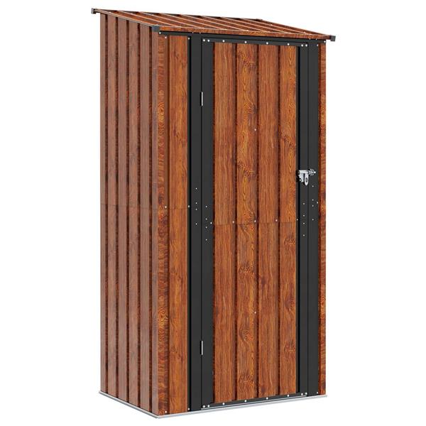 Grote foto vidaxl tuinhuisjes bruin 103 x 74 x 200 cm metaal tuin en terras tuinhuisjes en blokhutten